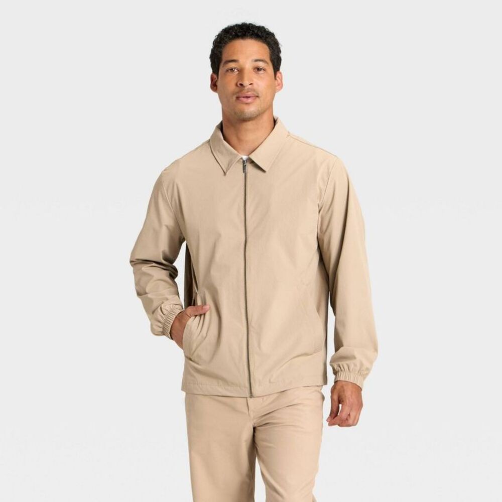 Open Box - All In Motion - Men's Coaches Jacket - All In Motion Tan M Beige